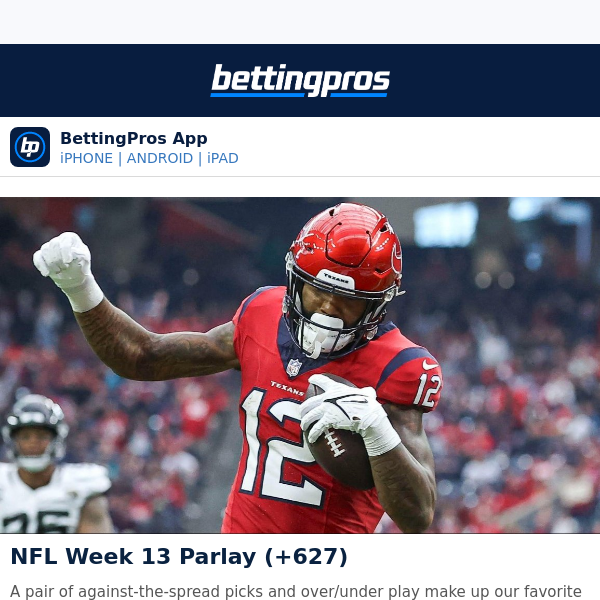 Best Early NFL Week 13 Bets (+627) 🏈💸