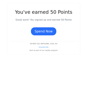 You've earned 50 Points