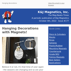 Hanging Decor With Magnets + October Coupons!
