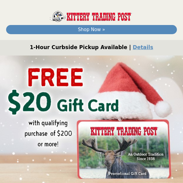Get a free $20 gift card when you spend $200