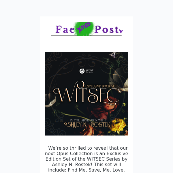 WITSEC Series by Ashley N. Rostek!!