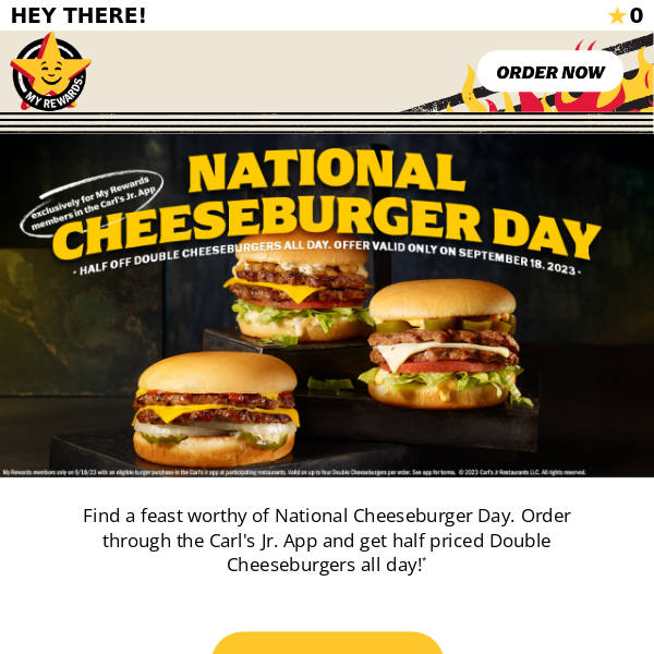 🍔Happy National Cheeseburger Day - 50% off Double Cheeseburgers