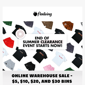 ONLINE WAREHOUSE SALE - $5, $10, $20, AND $30 BINS