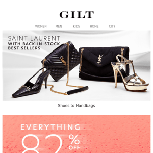 Saint Laurent Women With Back-in-Stock Best Sellers | Everything 82% Off for 1 Day