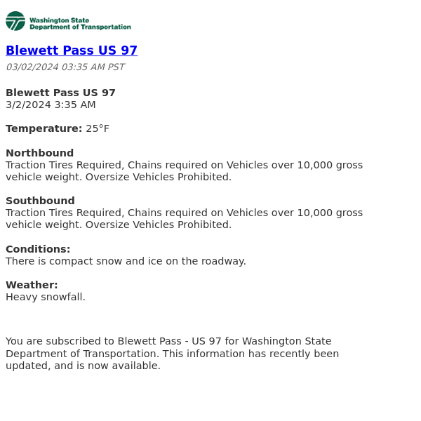Blewett Pass US 97
