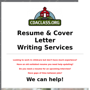 Child Care Resume and Cover Letter Writing Services