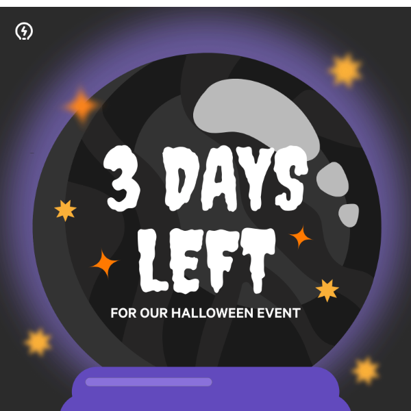 Three days left! Don’t miss our Halloween sales event!