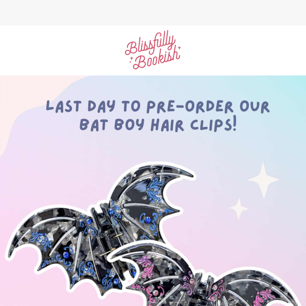 LAST DAY! Grabbed our Bat Boys Hair Clips yet?