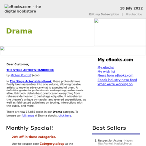 Drama : The Gift of Friendship: A Play for Television by John Osborne...