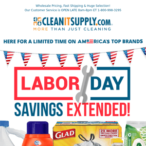 Labor Day Sale EXTENDED (For a Limited Time) Sitewide Savings Event!