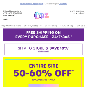 The Children's Place, 50-60% off + free shipping (!!!)