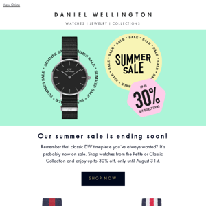 Our summer sale is ending soon