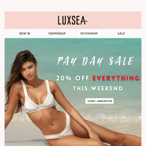 Pay Day Sale - 20% off everything this weekend! 😍