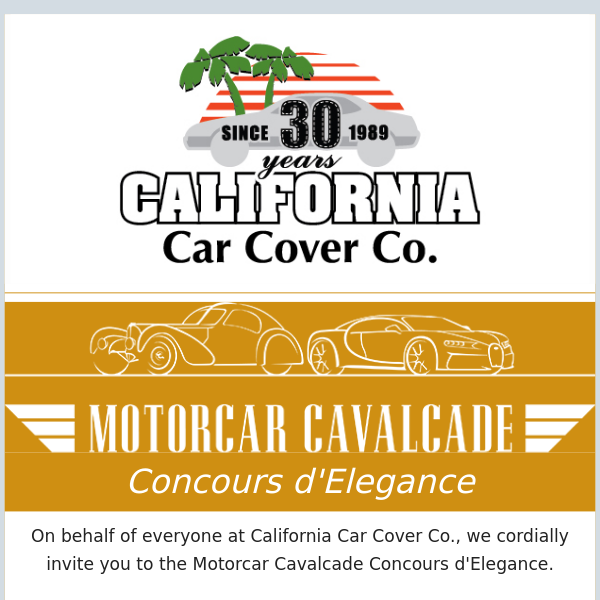 Follow California Car Cover at Motorcar Cavalcade Concours d'Elegance