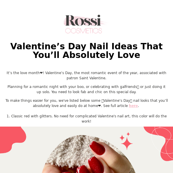 Give your nails some love this Valentine's Day! 💘