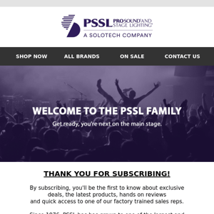 Welcome to the PSSL Family!