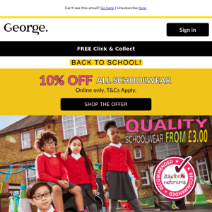 10% off all Schoolwear. 🍎 📕