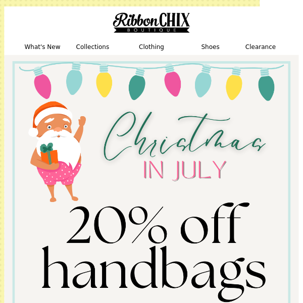 Christmas in July Sale 🎅🌴  20% OFF HANDBAGS + WALLETS