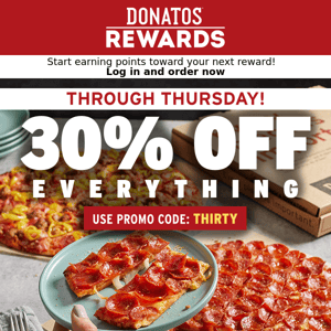 Treat yourself to 30% off 💸🍕