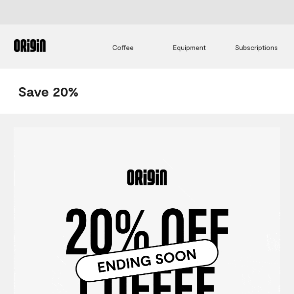 Speciality on Sale: 20% off Coffee