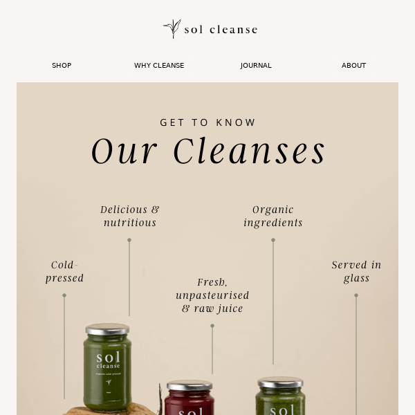 Sol Cleanse, we’re more than fresh, cold-pressed juice