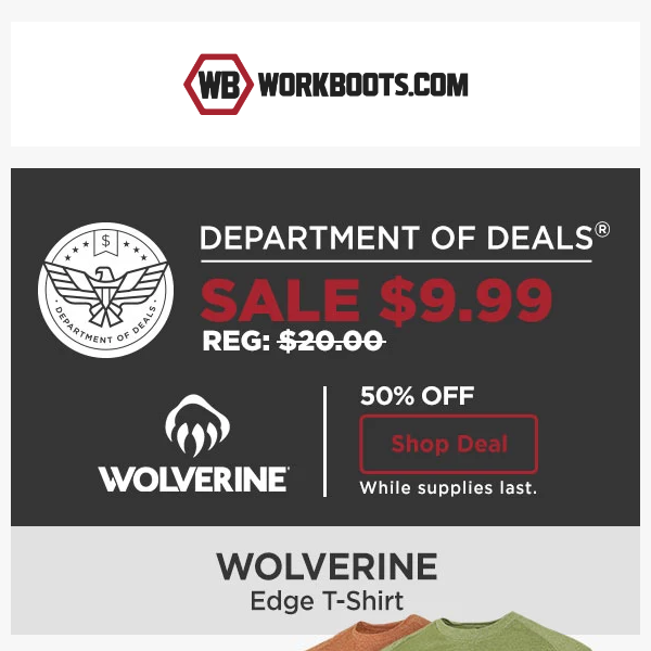 DOD: 50% off Wolverine shirt is nearly gone ⬇⬇