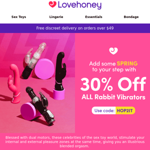 30% off ALL Rabbit Vibrators 🐇