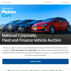 National Corporate, Fleet & Finance Vehicle Auction