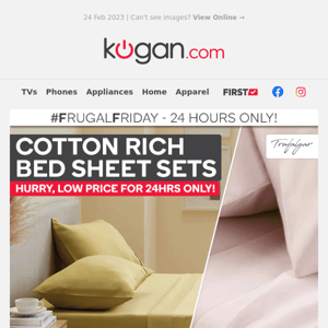 #FF: Cotton Rich Bed Sheet Sets - All Sizes $24.99 (Queen Rising to $79.99 Tomorrow!)