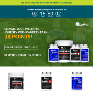 Time's running out! Don't miss the opportunity to 3x your points on CanPrev products.