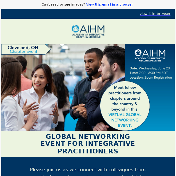 UPCOMING WEBINAR 🎉Global Networking Event for Integrative Practitioners - Cleveland, OH Chapter