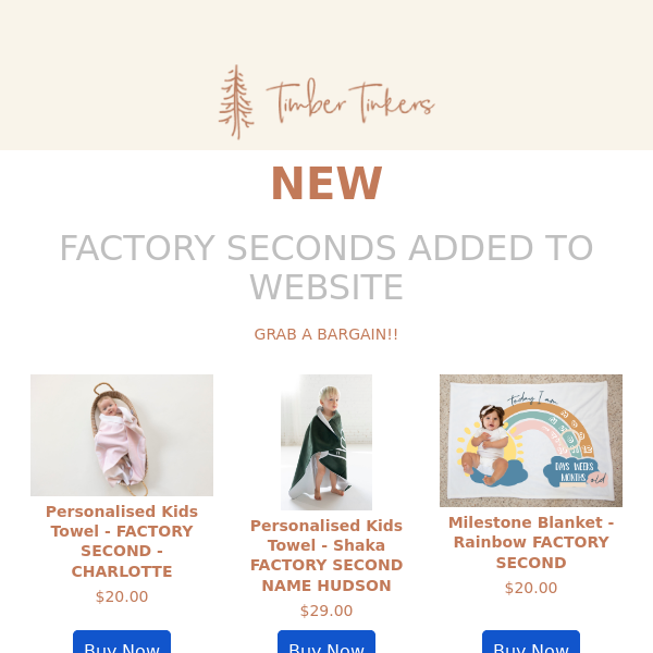 🌸NEW FACTORY SECONDS ONLINE NOW🌸