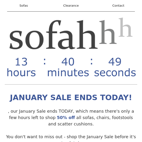 January Sale Ends Today!
