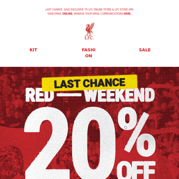 Red Weekend Sale! Get 20% off selected lines