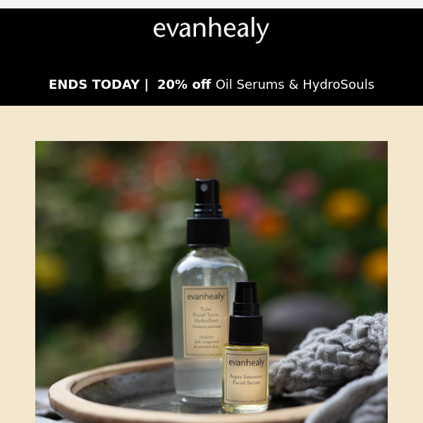 Ends today - 20% off Oil + Water