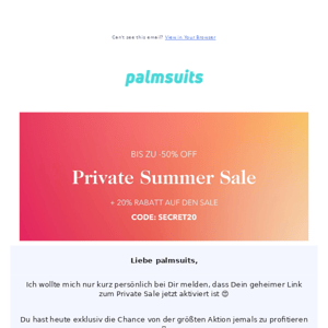 AW: Palmsuits, Dein Private Sale Zugang ist JETZT Live 😍