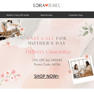 JUST NOW! 15% Off Jewerls for Mom!