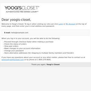 Welcome, Yoogi's Closet!