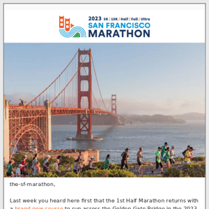 Don't miss out, The SF Marathon 👀