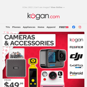 Christmas Sale: Cameras & Accessories from $49.99! 📸