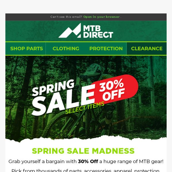 Spring Sale - 30% Off A Huge Range of MTB Gear🙌