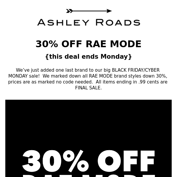 🚨 30% OFF RAE MODE 🚨