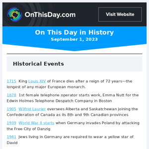 This Day in History: Sept. 1