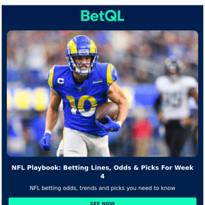 NFL Week 4: Best Bets and Playbook