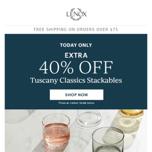 Extra 40% Off Stackables!