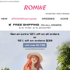 🎉#ROMWEspringsale is ON: UP TO 80% OFF!