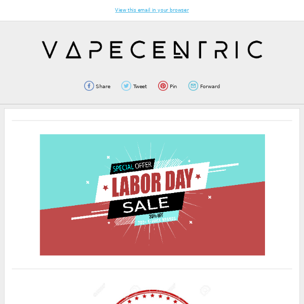 🗽 Happy Labor Day! 🚨 SAVE 30% ON EJUICE TODAY! 🚨