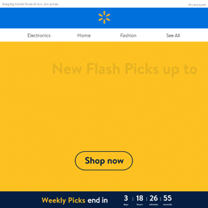New Flash Picks up to 65% off!