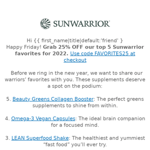 Sunwarrior Get 25% OFF!