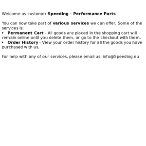 Welcome to Speeding - Performance Parts